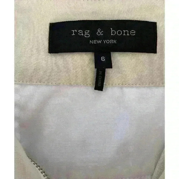 NEW NWOT Rag & Bone Roxie Pants Beige Linen Size 6 Belted Tapered - Picture 3 of 3